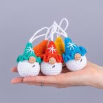 Crochet pattern Christmas gnome ornaments with snowflake, Crochet gnome decor amigurumi pattern, Easy crochet pattern, Crochet ornament - Image 16