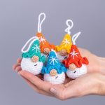 Crochet pattern Christmas gnome ornaments with snowflake, Crochet gnome decor amigurumi pattern, Easy crochet pattern, Crochet ornament - Image 7