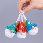 Crochet pattern Christmas gnome ornaments with snowflake, Crochet gnome decor amigurumi pattern, Easy crochet pattern, Crochet ornament - Image 12