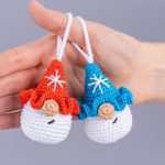 Crochet pattern Christmas gnome ornaments with snowflake, Crochet gnome decor amigurumi pattern, Easy crochet pattern, Crochet ornament - Image 13