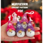 Christmas Crochet pattern gnome ornaments with snowflake, Crochet gnome decor amigurumi pattern, Easy crochet pattern, Crochet ornament