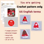 Crochet pattern Plush Christmas gnome ornaments, Crochet plush gnome decor amigurumi pattern, Christmas ornaments easy crochet pattern - Image 2