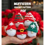 Crochet pattern Plush Christmas gnome ornaments, Crochet plush gnome decor amigurumi pattern, Christmas ornaments easy crochet pattern