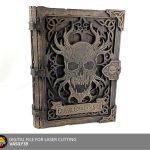 Laser Cut Files Skull Book Box SVG, Gothic Grimoire Storage, Wendigo Jewelry Box Vector, 3D Layered Wood Project, Cnc Pattern 00268