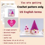 Crochet patterns Gnomes with hearts Amigurumi Pattern (PDF), Crochet alentine gnomes pattern, Crochet gnome pattern, Crochet keychain - Image 2