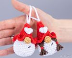 Crochet Pattern Valentine Gnomes Keychain PDF – Amigurumi Gnome Couple with crochet hearts - Image 9