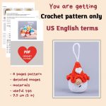 Crochet Pattern Valentine Gnome Keychain – Amigurumi with Heart, Easy Decor, Car Hanger PDF - Image 2
