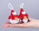 Crochet Pattern Valentine Gnomes Keychain PDF – Amigurumi Gnome Couple with crochet hearts - Image 6