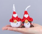 Crochet Pattern Valentine Gnomes Keychain PDF – Amigurumi Gnome Couple with crochet hearts - Image 7