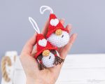 Crochet Pattern Valentine Gnomes Keychain PDF – Amigurumi Gnome Couple with crochet hearts - Image 17