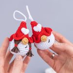 Crochet Pattern Valentine Gnomes Keychain PDF – Amigurumi Gnome Couple with crochet hearts - Image 12
