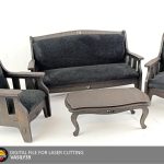 1:6 Scale Dollhouse Furniture Set SVG | Laser Cut Plywood Living Room Files