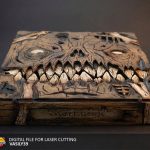 Zombie Monster Book Box SVG | Laser Cut Grimoire, A5/A6 Notebook Holder (Digital File)