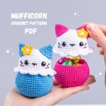 Crochet pattern Cat candy keeper for Easter treats, Crochet animals Amigurumi pattern, Beginner friendly easy cat crochet pattern PDF