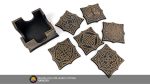 Coaster set 00278. Laser cut files SVG, PDF, CDR Digital product