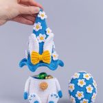 Crochet patterns bundle: Easter bunny gnome candy keeper & crochet egg with flowers, Crochet bunny gnome amigurumi pattern - Image 7