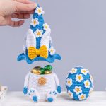 Crochet patterns bundle: Easter bunny gnome candy keeper & crochet egg with flowers, Crochet bunny gnome amigurumi pattern - Image 8