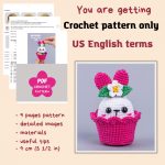 Crochet pattern Easter bunny Egg cozy, Crochet animals Amigurumi pattern, Amigurumi bunny candy keeper easy crochet patterns, Easter crochet - Image 2