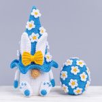 Crochet patterns bundle: Easter bunny gnome candy keeper & crochet egg with flowers, Crochet bunny gnome amigurumi pattern - Image 4