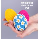 Easter Crochet pattern egg with crochet flowers, Crochet Easter ornament amigurumi pattern, Crochet Easter decorations, Crochet egg