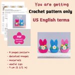 Crochet patterns Bunny ears Easter basket, Crochet amigurumi flower bunny candy keeper pattern, Easter bunny decor PDF - Image 2