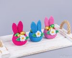 Crochet patterns Bunny ears Easter basket, Crochet amigurumi flower bunny candy keeper pattern, Easter bunny decor PDF - Image 4