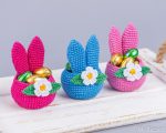 Crochet patterns Bunny ears Easter basket, Crochet amigurumi flower bunny candy keeper pattern, Easter bunny decor PDF - Image 5