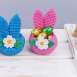 Crochet patterns Bunny ears Easter basket, Crochet amigurumi flower bunny candy keeper pattern, Easter bunny decor PDF - Image 9
