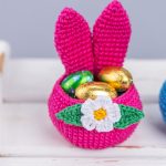 Crochet patterns Bunny ears Easter basket, Crochet amigurumi flower bunny candy keeper pattern, Easter bunny decor PDF - Image 6