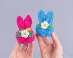 Crochet patterns Bunny ears Easter basket, Crochet amigurumi flower bunny candy keeper pattern, Easter bunny decor PDF - Image 10