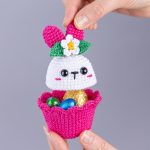 Crochet pattern Easter bunny Egg cozy, Crochet animals Amigurumi pattern, Amigurumi bunny candy keeper easy crochet patterns, Easter crochet - Image 6