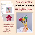 Crochet Apple Pencil Topper Pattern PDF | Back to School Gift | Teacher Gift Idea | Amigurumi Apple Pencil Topper | Easy Crochet Pattern - Image 2