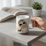Cute Cat Mug with Sunglasses, Funny Cat Coffee Mug, Aesthetic Cat Lover Gift, Vintage Scarf Cat Cup, Cute Animal Mug Gift for Her