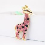 Fashion creative diamond crystal cute cartoon cute cute giraffe keychain animal small gift pendant 1444 - Image 5