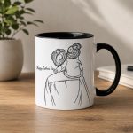 Happy Father’s Day Mug, Custom Family Sketch Mug, Personalized Coffee Mug for Dad, Cute Dad Gift, Modern Minimalist Mug - Image 2