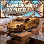 3D Wooden Self-Assembly Lamborghini Car Model | Laser Cutting File | SVG DXF PDF Drawings | Hobby Gift for Adult Car Enthusiasts