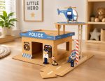 Wooden Police Station Playset for Kids Pattern PDF, Montessori Police Toy with Helicopter, Pretend Play Learning Toy, Nursery Room Decor - Image 5