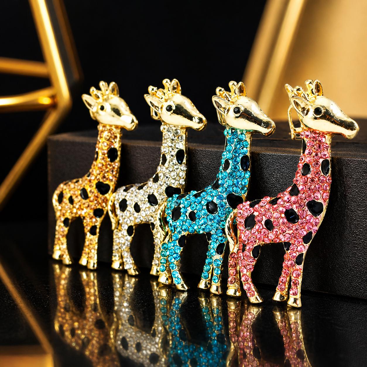 il_fullxfull.8030002759_rvgc.jpg Fashion creative diamond crystal cute cartoon cute cute giraffe keychain animal small gift pendant 1444 - Image 1