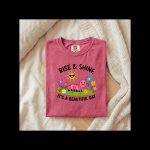 Rise & Shine It’s a Beautiful Day Shirt, Cute Caterpillar Graphic Tee, Funny Aesthetic T-Shirt, Gift for Her, Happy Positive Vibes Shirt - Image 5