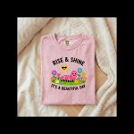 Rise & Shine It’s a Beautiful Day Shirt, Cute Caterpillar Graphic Tee, Funny Aesthetic T-Shirt, Gift for Her, Happy Positive Vibes Shirt - Image 9