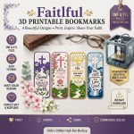 Faithful Bookmarks STL Files for 3D Printing | Christian Cross Bookmark Digital Download | Religious Bible Marker Printable 3D Model