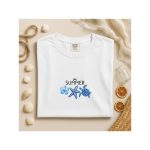 Summer Ocean T-Shirt, Sea Turtle & Starfish Graphic Tee, Tropical Beach Vacation Shirt, Unisex Cotton Tee