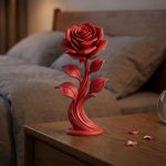 Rose Flower STL File, Romantic Floral 3D Print Model, Elegant Rose Figurine Digital Download, Printable Home Decor Gift - Image 3
