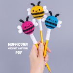 Crochet Bee Pencil Topper amigurumi pattern | Easy & fast crochet project | Back to School Crochet