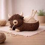 Yarn Buddy Highland Cow STL File, Cute Crochet Yarn Holder, Knitting Organizer, 3D Print Digital Download - Image 2