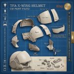 X-Wing Pilot Helmet STL File, 3D Print Cosplay Helmet Digital Download, Wearable Sci-Fi Armor Prop, Space Pilot Helmet STL by Hex3D - Image 5