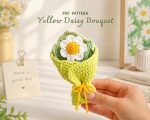 Yellow Daisy Bouquet Crochet Pattern | PDF Digital Download | Easy Flower Crochet Tutorial for Home Decor & Gifts