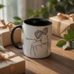 Happy Father’s Day Mug, Custom Family Sketch Mug, Personalized Coffee Mug for Dad, Cute Dad Gift, Modern Minimalist Mug - Image 4