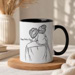Happy Father’s Day Mug, Custom Family Sketch Mug, Personalized Coffee Mug for Dad, Cute Dad Gift, Modern Minimalist Mug - Image 6