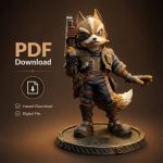 Fox McCloud Star Fox STL File for 3D Printing, Space Pilot Fox Character Figure, Sci-Fi Game Collectible, Digital Download STL & OBJ - Image 4